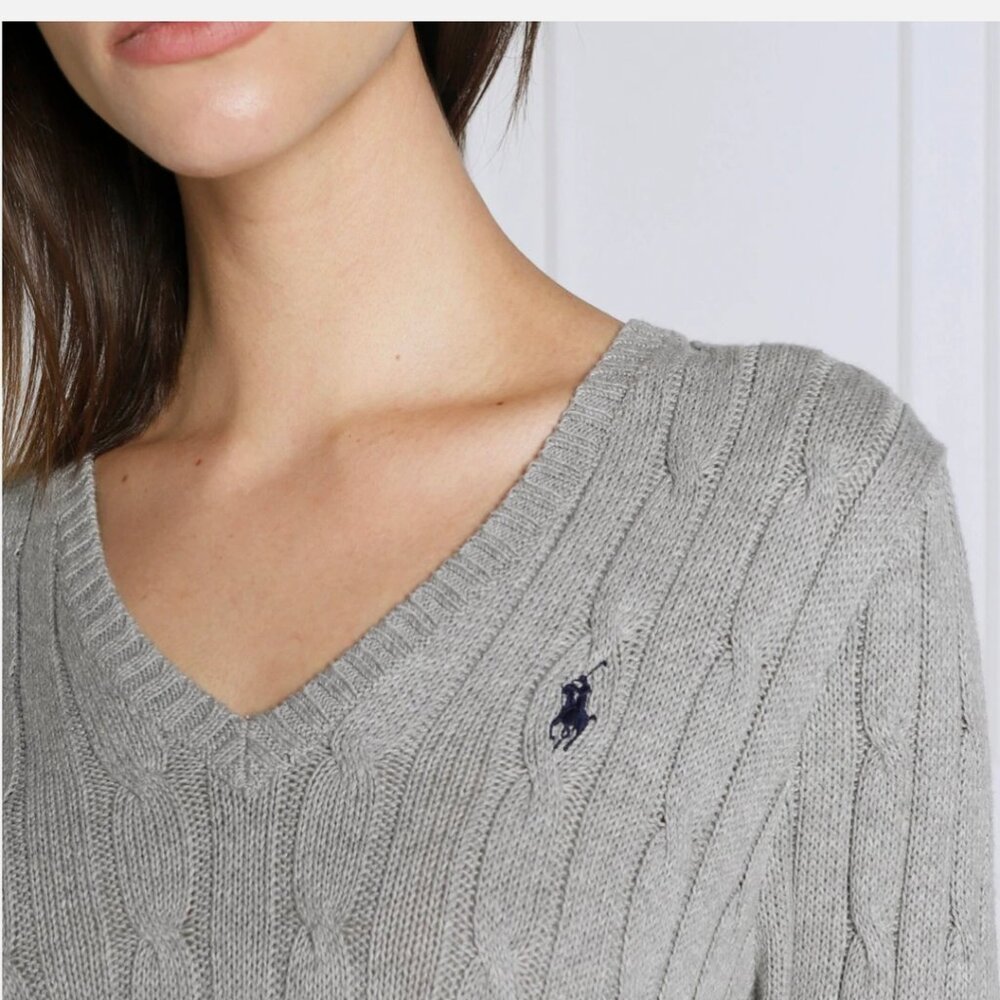 Polo Ralph Lauren Cable-Knit Cotton V-Neck Sweater - Picture 2 of 11